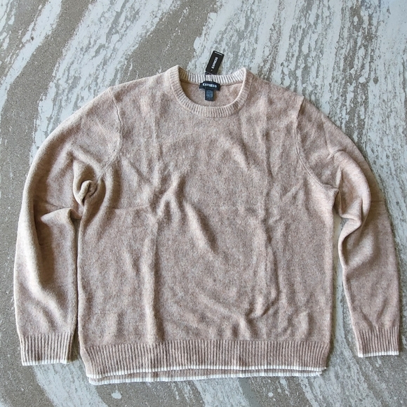 Express Men's Camel Heathered Conscious Edit Sweater New Size XL - Picture 3 of 3